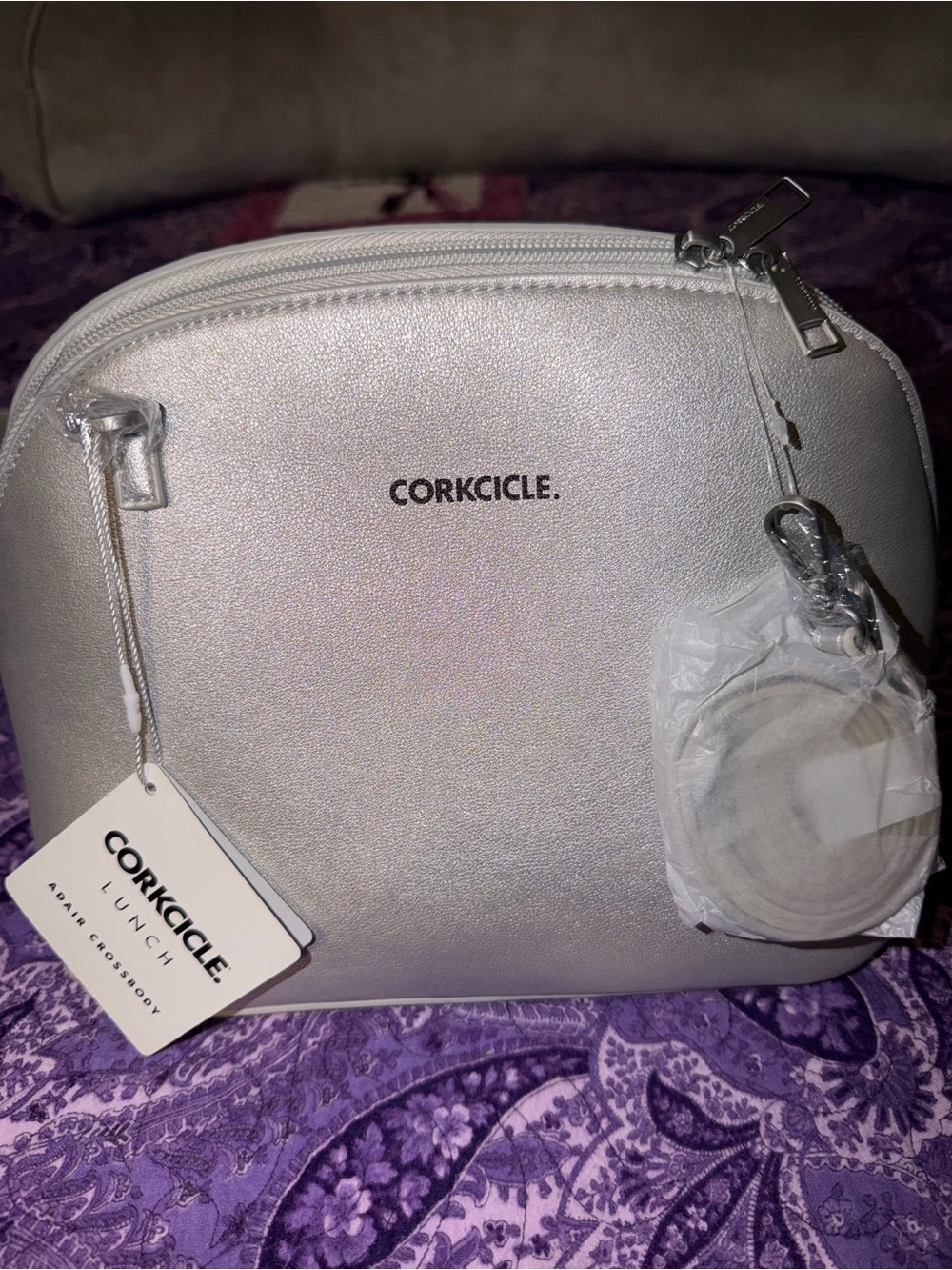 Corkcicle Adair Cross Body Silver Lunch Box